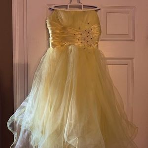 Bright Yellow Strapless Bridesmaid/Prom Dress